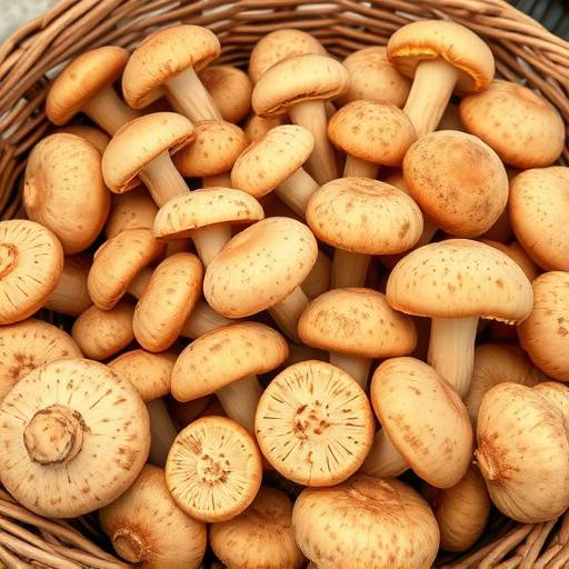 Un cesto di funghi porcini freschi, con diversi esemplari di dimensioni variabili e un aspetto carnoso