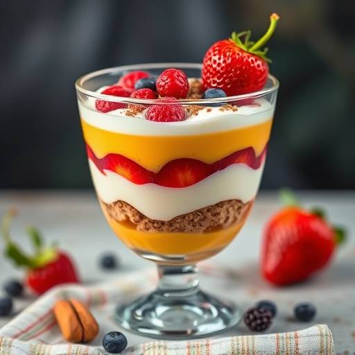 Zuppa inglese presentata in un bicchiere di vetro